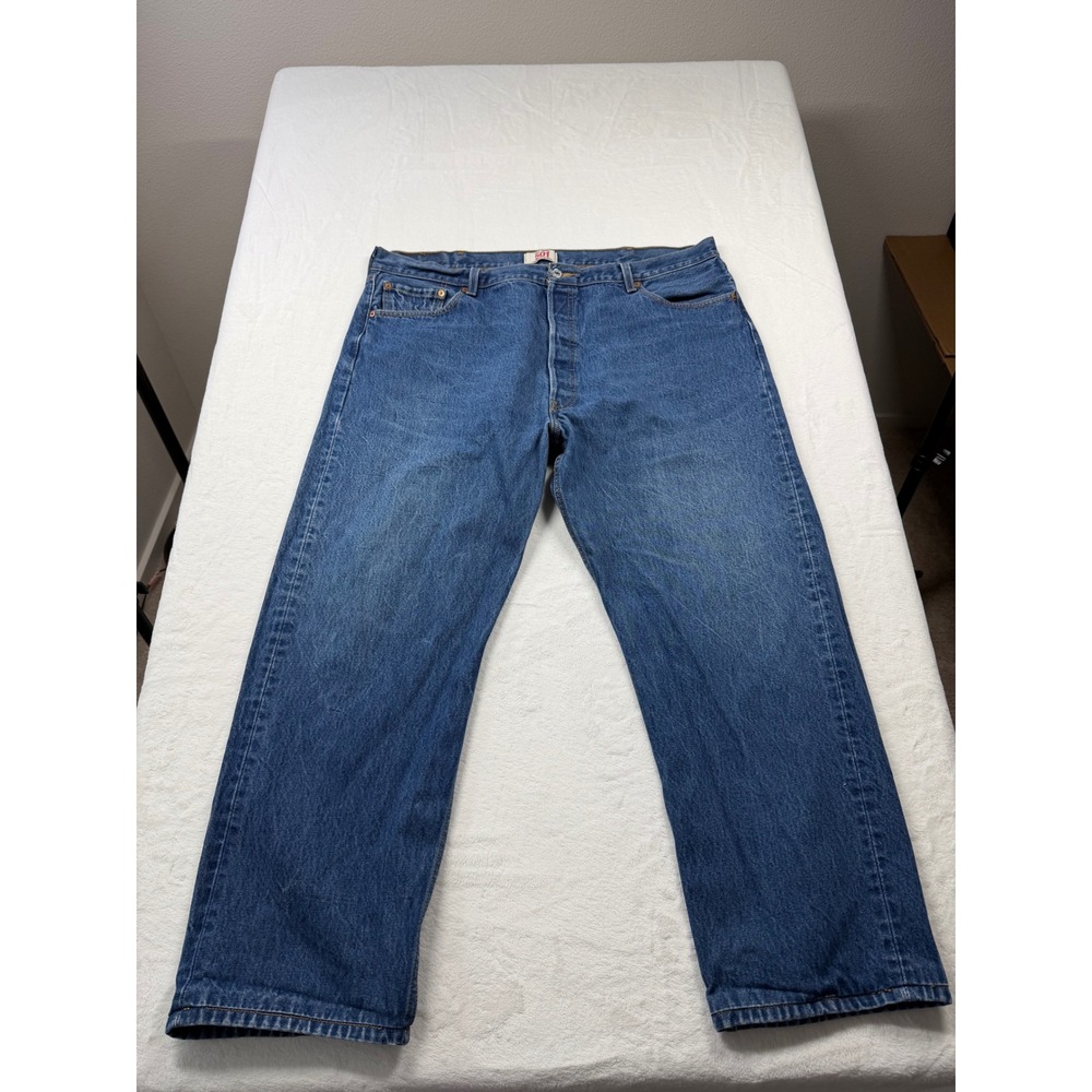 Levi's 501 Original Fit Jeans Mens 44x32 Blue Excellent Straight‎ Leg Button Fly